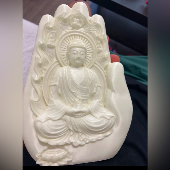 Buddha's hand, shelf wall decoration yoga meditation statue hamsa namaste om - Picture 4 of 5